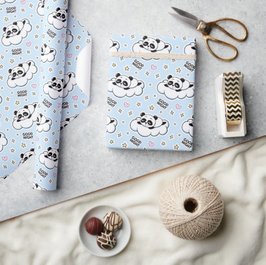 Goodnight Sleeping Panda Beer Cadeaupapier (Crafts)