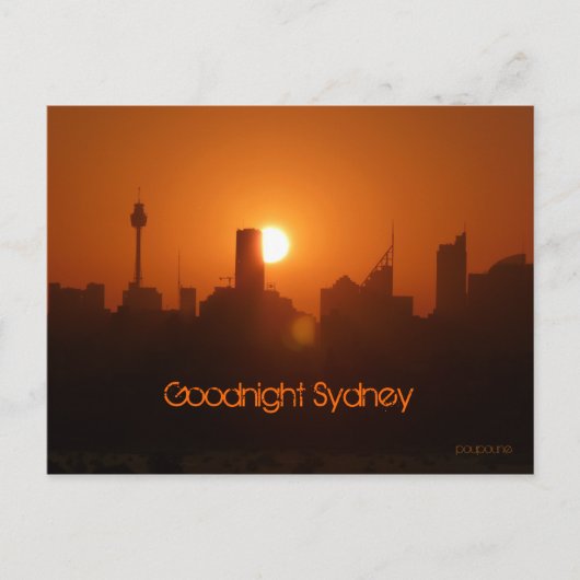 Goodnight Sydney Briefkaart (Voorkant)
