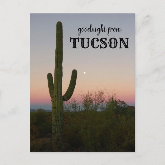 Goodnight van Tucson Saguaro Sunset Briefkaart (Voorkant)