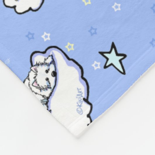 Goodnight Westies KiniArt Fleece Deken (Hoek)