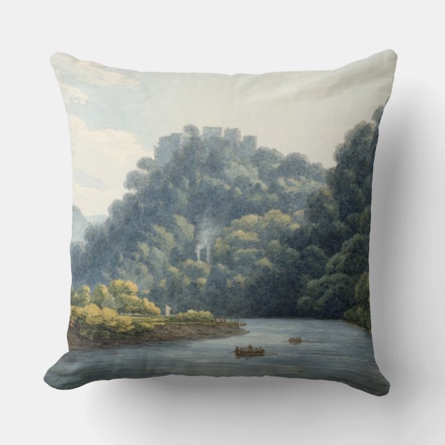 Goodrich Castle op de Wye (w/c, pen & inkt, krijt) Kussen (Voorkant)