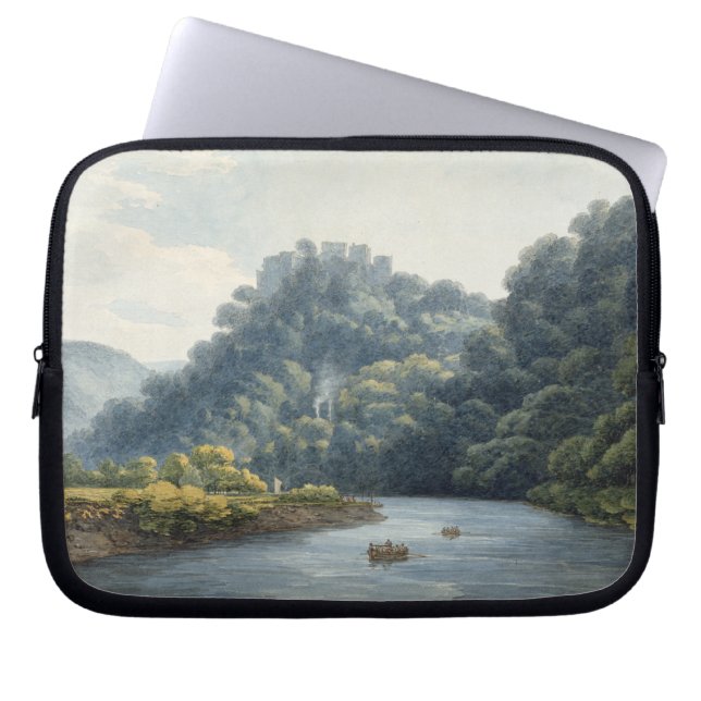Goodrich Castle op de Wye (w/c, pen & inkt, krijt) Laptop Sleeve (Voorkant)