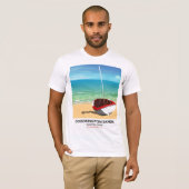 Goodrington Sands Devon vintage reisposter T-shirt (Voorkant volledig)