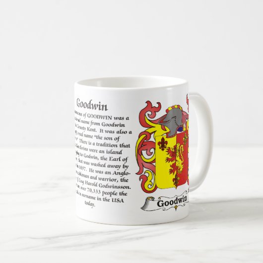 Goodwin Family Coat of Arms Mok (Voorkant rechts)