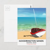 Goodwton Sands Devon vintage poster Briefkaart (Voorkant / Achterkant)
