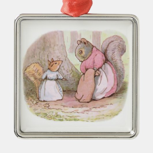 Goody and Mrs Hackee (Eekhoorns) (Beatrix Potter) Metalen Ornament (Voorkant)