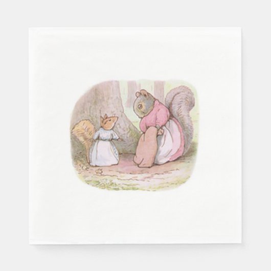 Goody and Mrs Hackee (Eekhoorns) (Beatrix Potter) Servet (Voorkant)