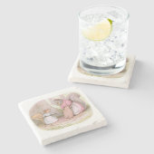 Goody and Mrs Hackee (Eekhoorns) (Beatrix Potter) Stenen Onderzetter (Zijkant)