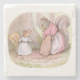 Goody and Mrs Hackee (Eekhoorns) (Beatrix Potter) Stenen Onderzetter