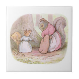 Goody and Mrs Hackee (Eekhoorns) (Beatrix Potter) Tegeltje