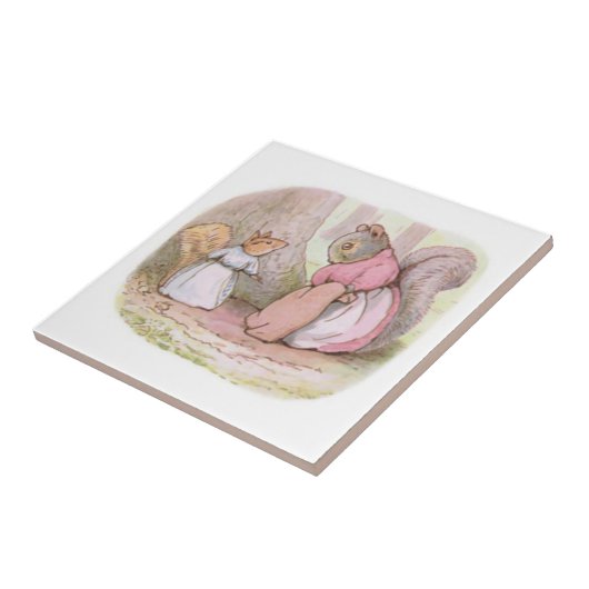 Goody and Mrs Hackee (Eekhoorns) (Beatrix Potter) Tegeltje (Zijkant)