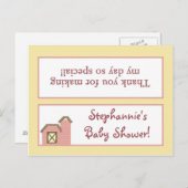 Goody Bag Topper Abbys Boerderij Roze Girly Schuur Uitnodiging Briefkaart (Voorkant / Achterkant)