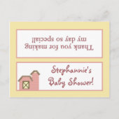 Goody Bag Topper Abbys Boerderij Roze Girly Schuur Uitnodiging Briefkaart (Voorkant)