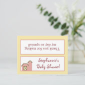 Goody Bag Topper Abbys Boerderij Roze Girly Schuur Uitnodiging Briefkaart (Staand voorkant)