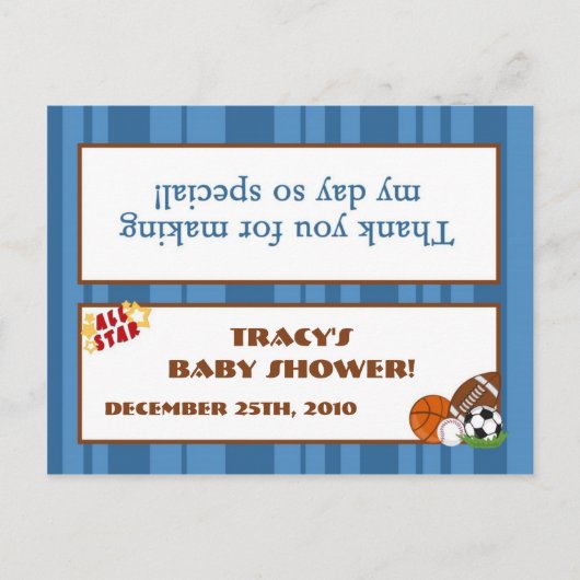 Goody Bag Topper All-Star Blue Uitnodiging Briefkaart (Voorkant)