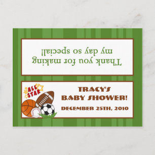 Goody Bag Topper All-Star Green Uitnodiging Briefkaart