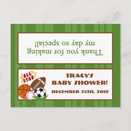 Goody Bag Topper All-Star Green Uitnodiging Briefkaart (Voorkant)