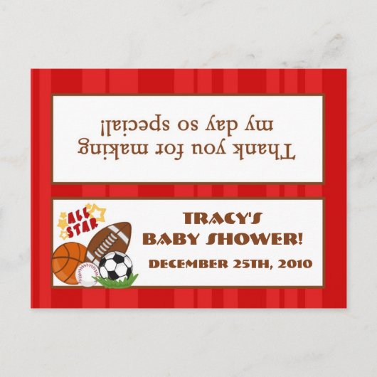 Goody Bag Topper All-Star Red Uitnodiging Briefkaart (Voorkant)