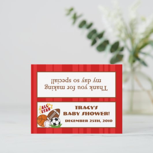 Goody Bag Topper All-Star Red Uitnodiging Briefkaart (Staand voorkant)