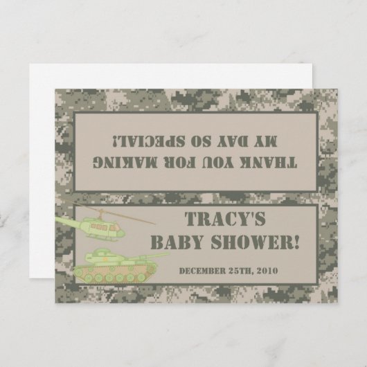 Goody Bag Topper ARMY ACU CamoFlag Digitale Camo Uitnodiging Briefkaart (Voorkant / Achterkant)