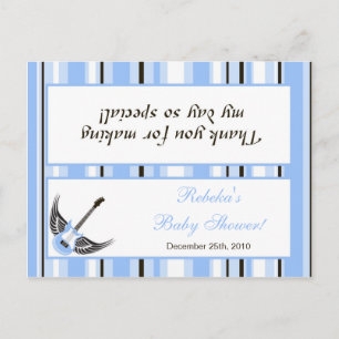 Goody Bag Topper Boy Blue Punk Rocker Gitaar Uitnodiging Briefkaart