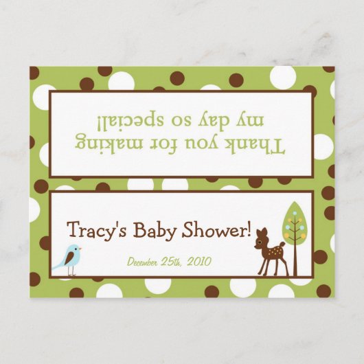 Goody Bag Topper Forest Friends Deer Uitnodiging Briefkaart (Voorkant)