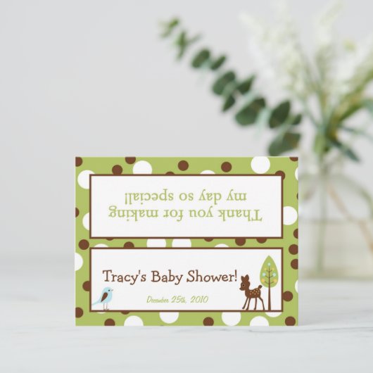 Goody Bag Topper Forest Friends Deer Uitnodiging Briefkaart (Staand voorkant)