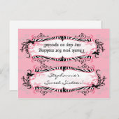 Goody Bag Topper Girly Butterfly Zebra Print Patte Briefkaart (Voorkant / Achterkant)