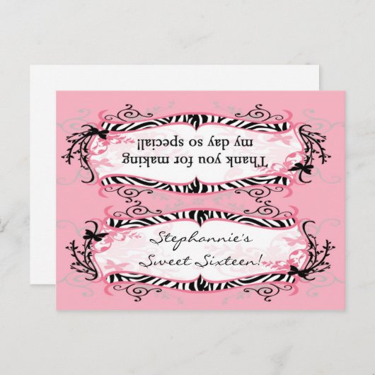 Goody Bag Topper Girly Butterfly Zebra Print Patte Briefkaart (Voorkant / Achterkant)