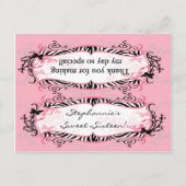 Goody Bag Topper Girly Butterfly Zebra Print Patte Briefkaart (Voorkant)