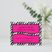 Goody Bag Topper Hot Pink Zebra Print Uitnodiging Briefkaart (Staand voorkant)