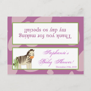 Goody Bag Topper Jacana Paarse Dieren Uitnodiging Briefkaart