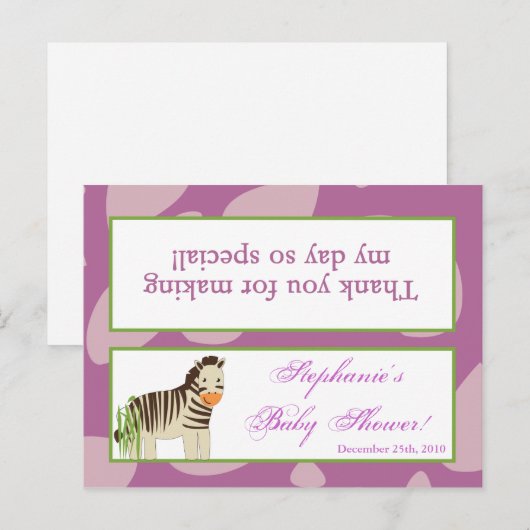 Goody Bag Topper Jacana Paarse Dieren Uitnodiging Briefkaart (Voorkant / Achterkant)