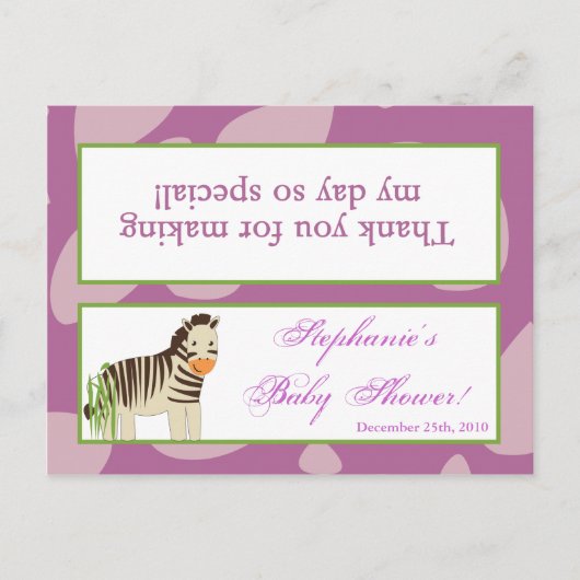 Goody Bag Topper Jacana Paarse Dieren Uitnodiging Briefkaart (Voorkant)