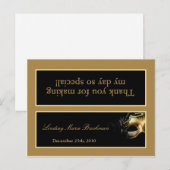 Goody Bag Topper Mis XV Gold Black Party Uitnodiging Briefkaart (Voorkant / Achterkant)