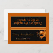 Goody Bag Topper Mis XV Sinaasappel Black Party Uitnodiging Briefkaart (Voorkant / Achterkant)