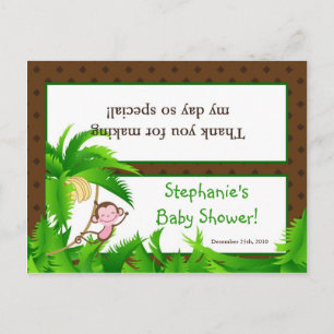 Goody Bag Topper Monkey Swing Oerwoud Safari Anima Uitnodiging Briefkaart