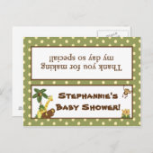 Goody Bag Topper Oerwoud Baby's Uitnodiging Briefkaart (Voorkant / Achterkant)