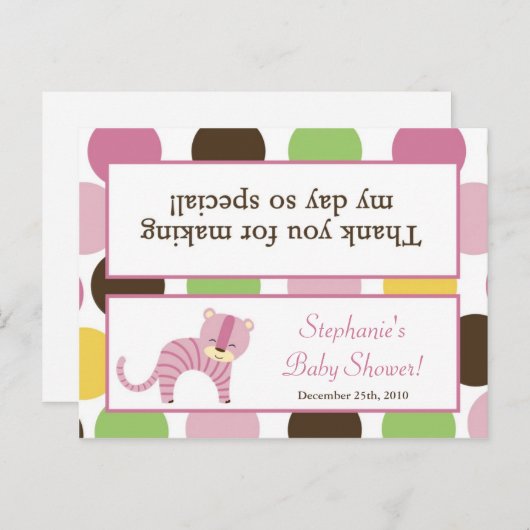 Goody Bag Topper Oerwoud Queen Tiger Safari Anima Uitnodiging Briefkaart (Voorkant / Achterkant)