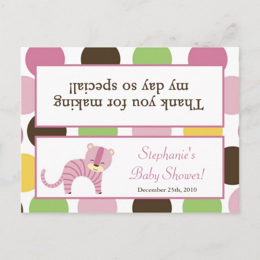 Goody Bag Topper Oerwoud Queen Tiger Safari Anima Uitnodiging Briefkaart (Voorkant)