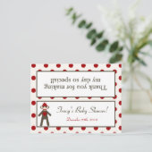 Goody Bag Topper Red Sock Monkey Uitnodiging Briefkaart (Staand voorkant)