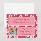 Goody Bag Topper Roze Hawaiian Luau Tropical Uitnodiging Briefkaart (Voorkant / Achterkant)