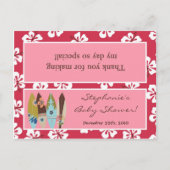 Goody Bag Topper Roze Hawaiian Luau Tropical Uitnodiging Briefkaart (Voorkant)
