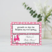 Goody Bag Topper Roze Podle Paris Eiffel Tower Uitnodiging Briefkaart (Staand voorkant)