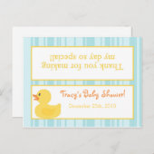 Goody Bag Topper Rubber Ducky Bubbles Uitnodiging Briefkaart (Voorkant / Achterkant)