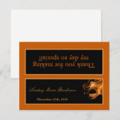 Goody Bag Topper Sweet 16 Oranje Zwarte Partij Uitnodiging Briefkaart (Voorkant / Achterkant)