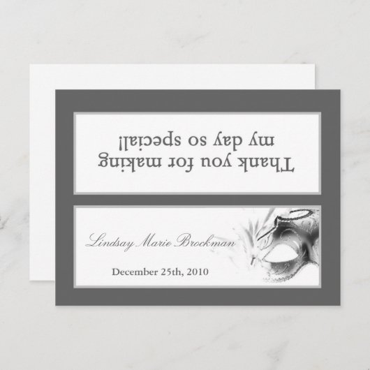 Goody Bag Topper Sweet 16 Zilver Wit Party Uitnodiging Briefkaart (Voorkant / Achterkant)