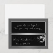 Goody Bag Topper Sweet 16 Zilver Zwart Party Uitnodiging Briefkaart (Voorkant / Achterkant)