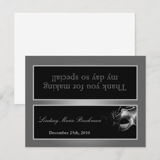 Goody Bag Topper Sweet 16 Zilver Zwart Party Uitnodiging Briefkaart (Voorkant / Achterkant)