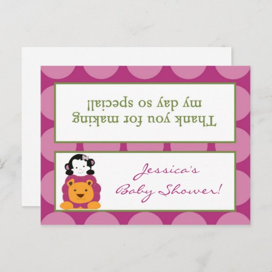 Goody Bag Toppers Sweet Safari Uitnodiging Briefkaart (Voorkant / Achterkant)